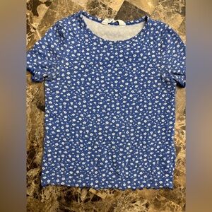 H&M ribbed floral short sleeve 6-8 year